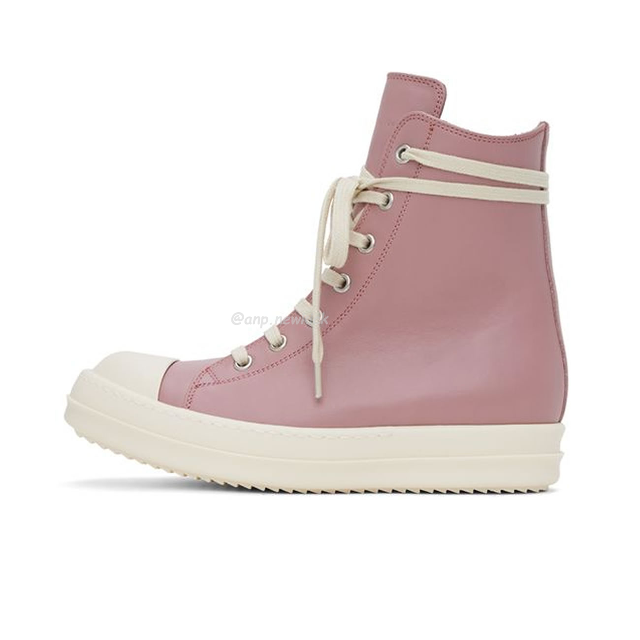 Rick Owens Lace Up Leather Sneakers Pink (1) - www.newkick.vip